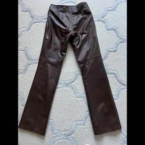Chocolate Brown real leather pants